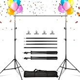 iMounTEK Backdrop Stand Photo Video Studio 10Ft Wide Backdrop Stand Kit | Adjustable Background Support System Kit with Clamps Carry Bag for Photography/Wedding/Party Decoration(Black)
