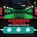 Xprite Led Rock Light for Bed Truck, 24 LEDs Cargo Truck Pickup Bed, Under Car, Foot Wells, Rail Lights, Side Marker LED Rock Lighting Kit w/Switch Green – 8 PCsthumb 2