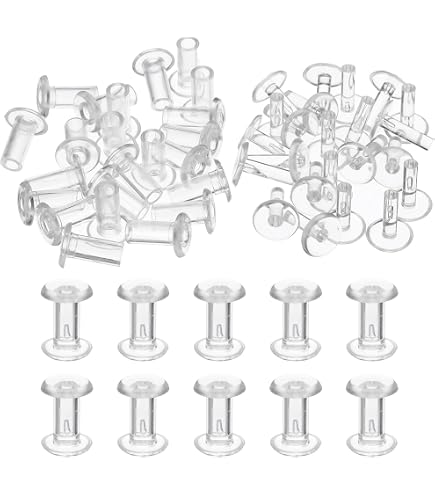 PATIKIL 20-Set Plastic Chicago Screws – 6mm Slotted Head Binding Posts, 5.5mm OD Leather Rivets For Belts, Scrapbooks, Photo Albums
