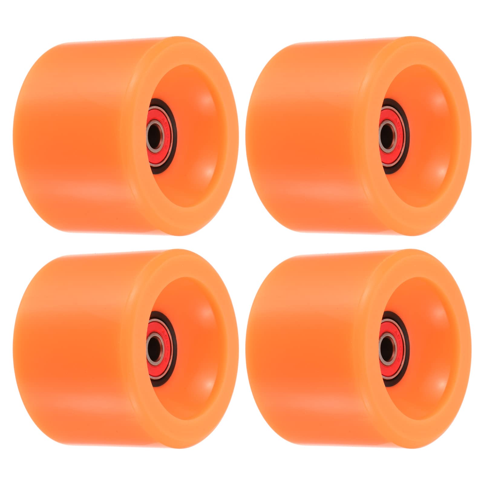PATIKIL 70mm 78A Longboard Wheels with Red ABEC-9 Bearings, 4 Pack Soft Cruiser Wheels Street Wheels for Skateboards Skateboard Wheel PU, Orange