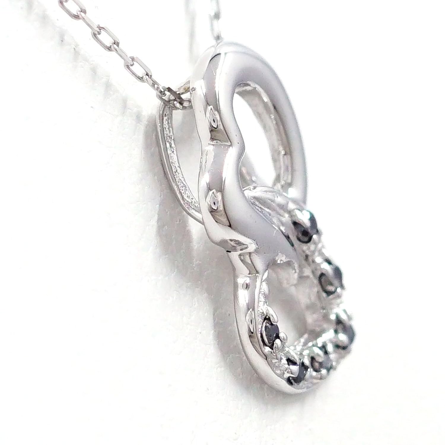 新発 K18 18金 Wg ホワイトゴールド ネックレス ブラックダイヤ 0 03 中古ジュエリー 中古 B07dzqmhgb 172 11 30 108 81