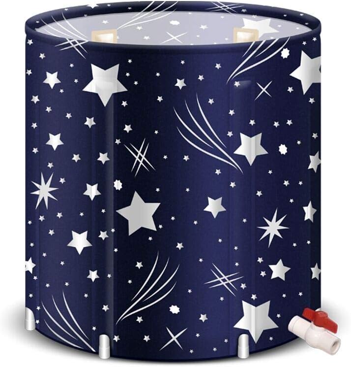 Portable Dark blue Plastic Foldable Bathtub for Child Adult (65cm(W) x67cm(H))