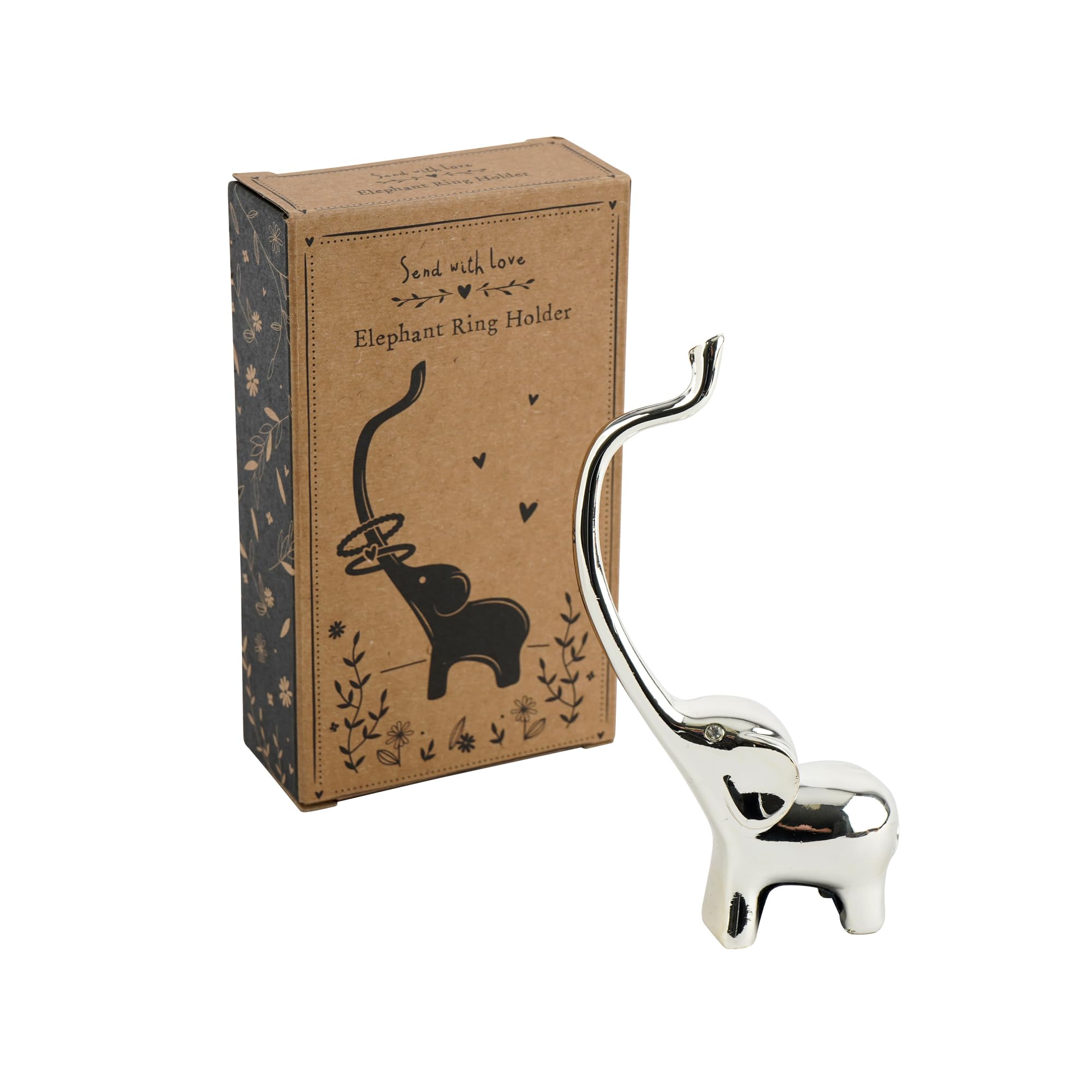CGB Giftware | Silver Coloured Elephant Ring Holder | CV287
