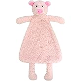 Doindute Baby Pink Pig Soft Stuffed Animal Security Blanket, Plush Pig Character Lovey Blanket, Baby Shower/Nursery Gift, Newborn Infant Toddler Snuggle Blankie for Boys Girls, 16 Inches