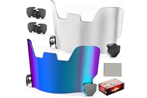 OYMLANX Football Helmet Visor - Dual Clear & Smoke Lenses for Schutt F7/Riddell SpeedFlex, Youth & Adult Helmets, Tool-Free Clip System, NFHS & ASTM Certified