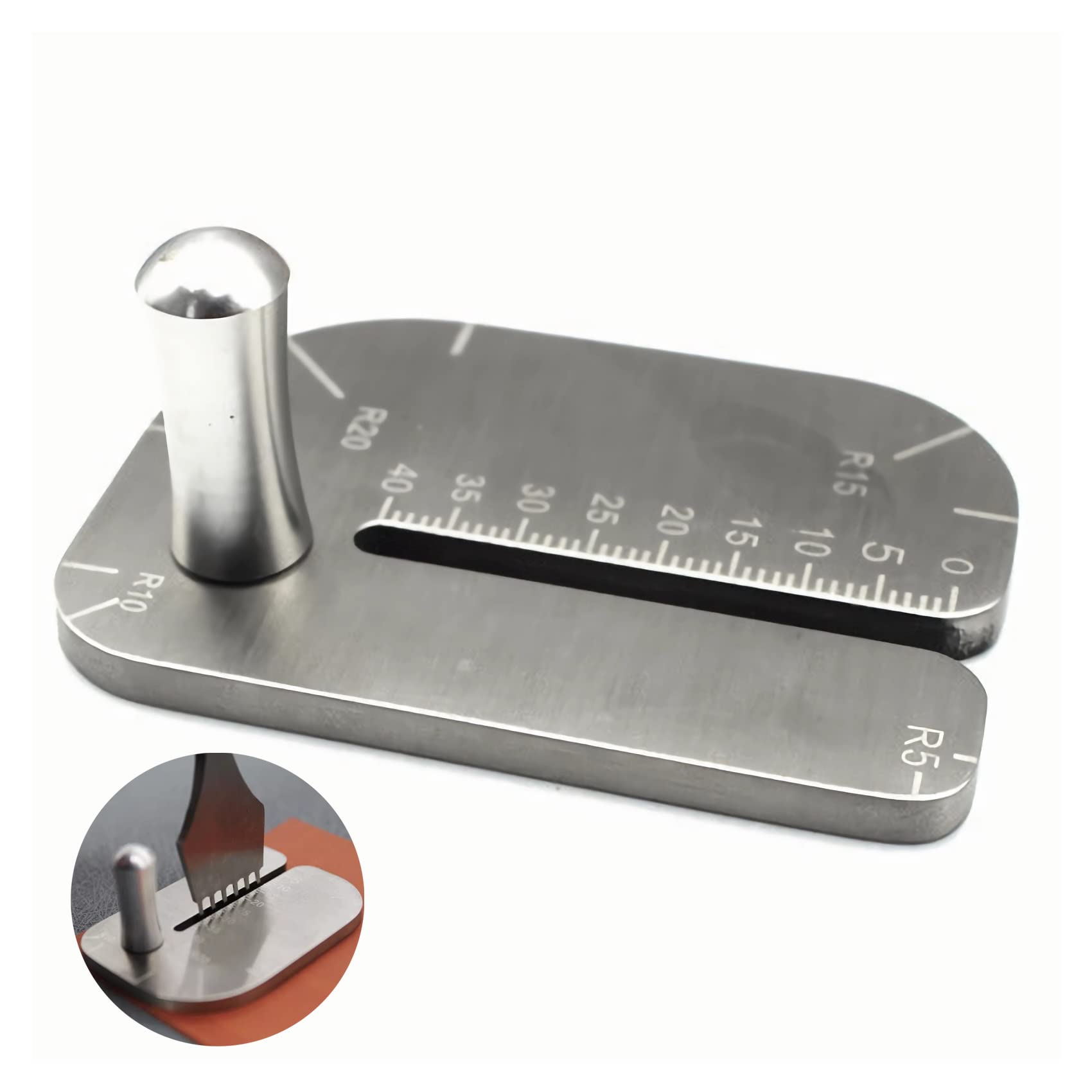 PANSHIYON Leather Stitching Punch Aid Plate,Stainless Steel Leather Stitching Punch Aid Pulling Plate, Diamond Lacing Chisel or Pricking Iron Aid Mate for Craft Working