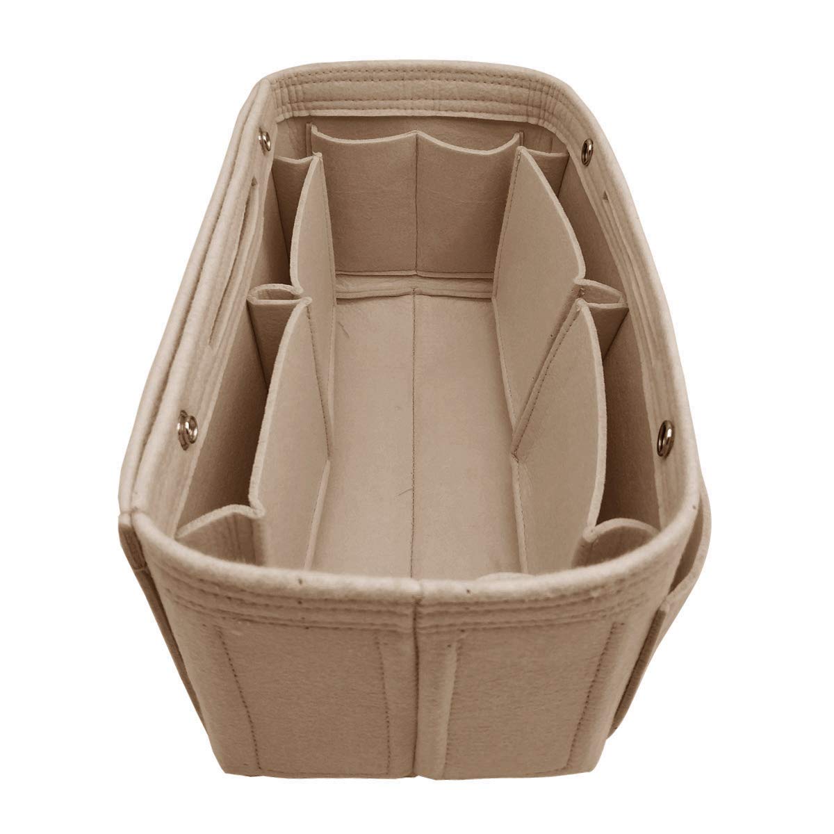 LEXSION Classic Beige Felt Purse Organizer Insert Bag with Multi Pocket Bag Organizer Shaper XL