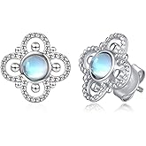 Moonstone Stud Earrings for Women 925 Sterling Silver Moonstone Earrings Jewelry Gift for Women Mom Wife