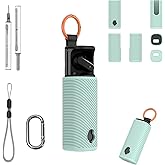 for Skullcandy Dime Evo Case Cover with Cleaner Kit,Soft Skin Silicone Case Cover with Lanyard,Full Protective Case for Men and Women-Green