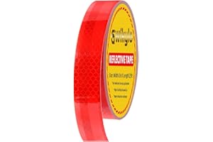 Gwikylo - 1 Inch Dot Reflective Tape High Intensity Grade (1" X 25Ft, Red) Conspicuity Stripe Tape for Trailers, Car, Bike,Sa