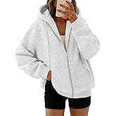 Trendy Queen Womens Zip Up Hoodies 2026 Oversized Sweatshirt