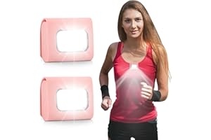 GOANDO Running Lights 2 Pack Safety Jogging LED Light for Runners and Joggers High Visibility Reflective Running Gear with USB Charging Line and Strong Magnetic Clip for Night Running Walking Hiking