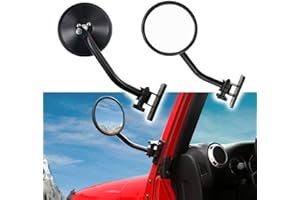 Motobiker Motobiker Upgraded Doors Off Compatible with Wrangler TJ JKU JK 4x4 Off-road Morror Round Mirrors Quick Release Sid