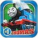 Thomas All Aboard Train Party Supplies Pack for 16 Guests | 24 Paper Straws, 16 Dessert Plates, 16 Beverage Napkins, 16 Cups, and 1 Table Cover | Train Decorations For The Perfect Train Birthday Party