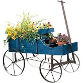 Collections Etc Amish Wagon Decorative Indoor/Outdoor Garden Backyard Planter