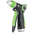 Flexi Hose Front Adjustable Trigger Nozzle with Slip Resistant Grip, 360-Degree Spray Regulator Ring, Water Flow Control Tab, On-Off Trigger and Locking Clip to Allow Continuous Spray