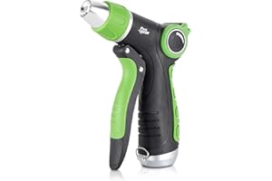Flexi Hose Front Adjustable Trigger Nozzle with Slip Resistant Grip, 360-Degree Spray Regulator Ring, Water Flow Control Tab,