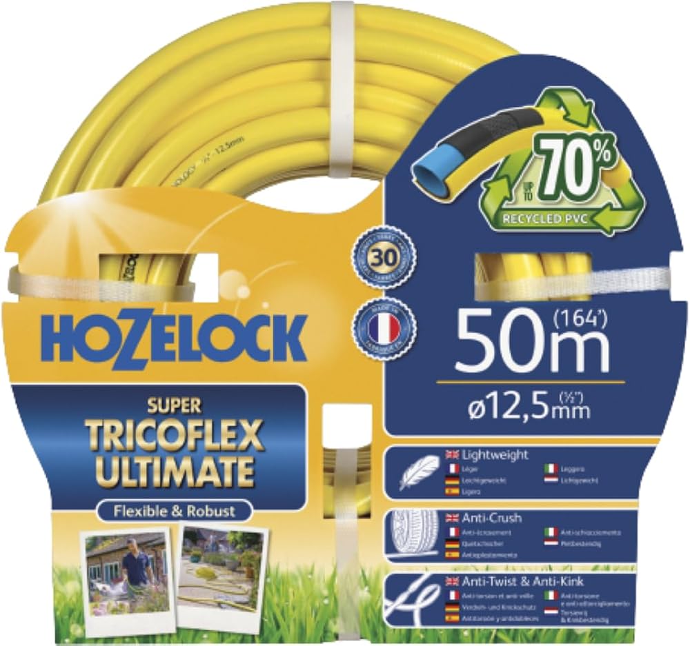 Hozelock Ultimate Hose 12.5mm x 50m Yellow Ultimate Hose 7850P0000