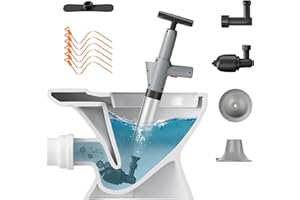 AIMENT Toilet Plunger, Drain Clog Remover, High-Pressure Air Drain Blaster with Real-Time Barometer Powerful High Pressure Unclog Gun, Plungers for Bathroom, Sink, Floor, Kitchen Clogged
