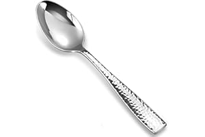 KEAWELL Premium 4-Piece Louis Hammered Spoons Set, 18/10 Stainless Steel, Set of 4, Fine Spoon Set with Squared Edge, Dishwas
