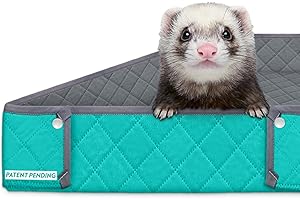 Paw Inspired Critter Box Washable Cage Liner, Reversible Fleece Bedding with Raised Sides for Guinea Pigs, Ferrets, Chinchill