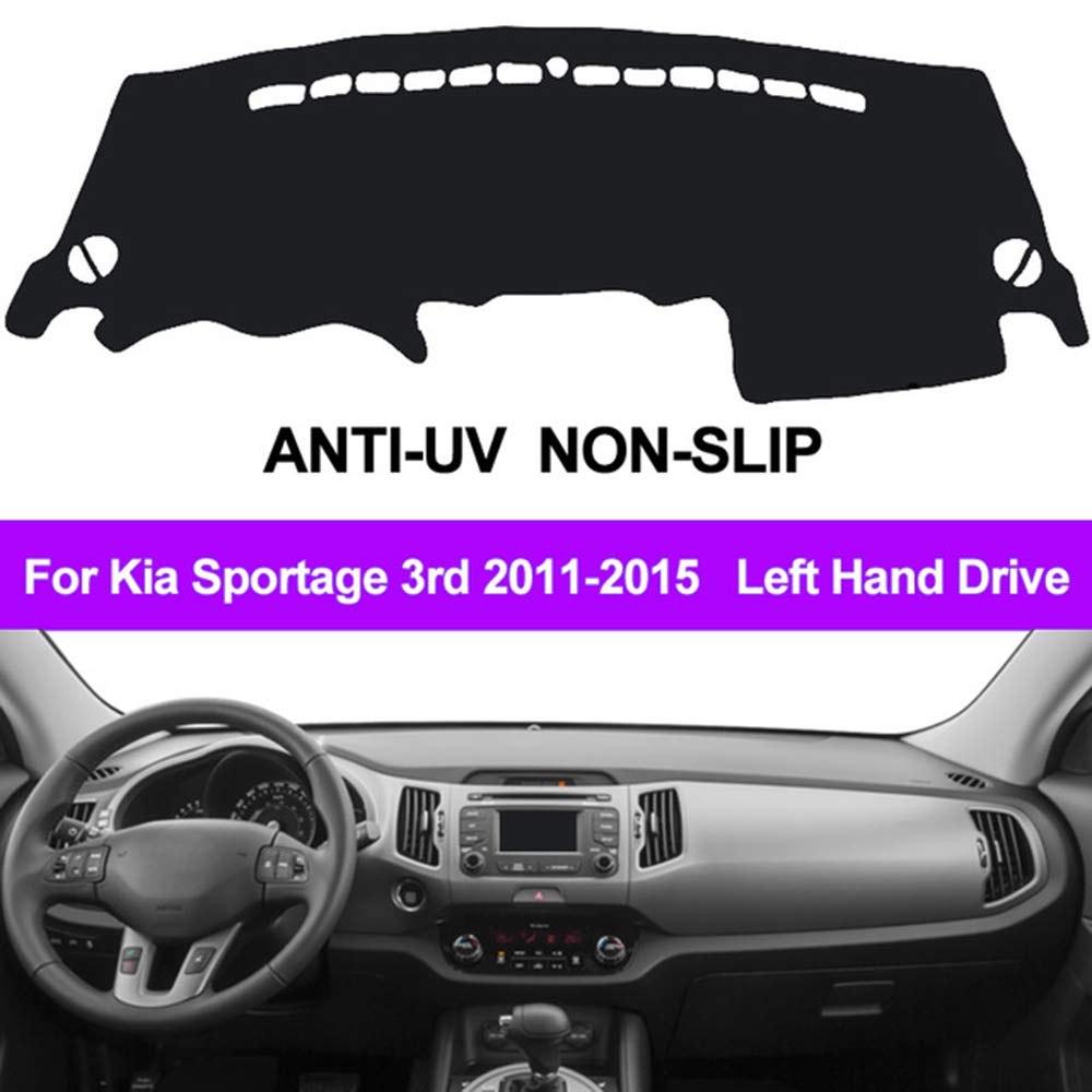 Oneuda Flannel Dashmat Dashboard Cover Dash Pad Car Mat Carpet Sun Shade for KIA Sportage 2011 2012 2013 2014 2015 Anti-Slip Dash Board Cover Auto Accessories