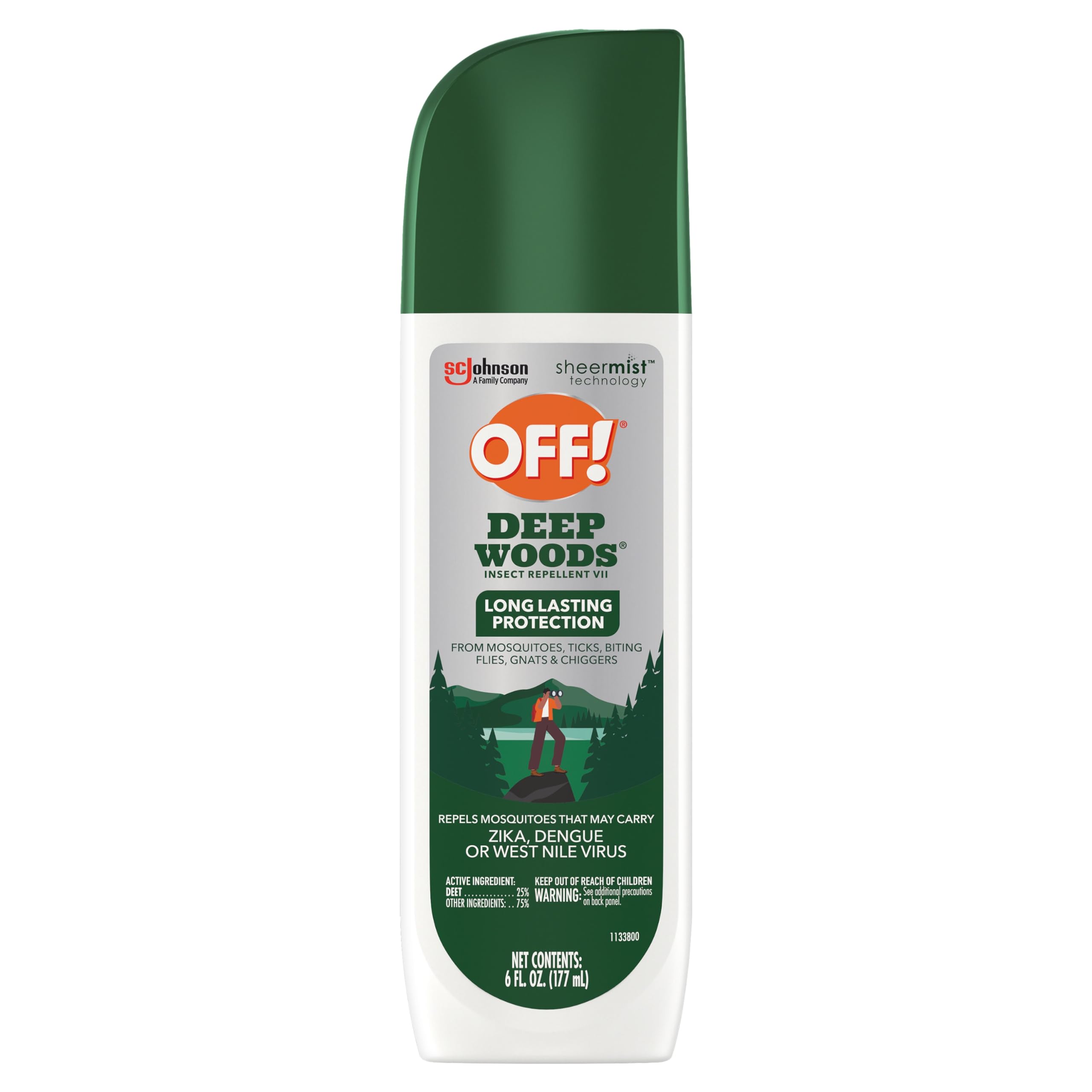 OFF! Deep Woods Insect Repellent VII Spritz, Bug Spray with Long Lasting Protection from Mosquitoes and Ticks, 6 oz