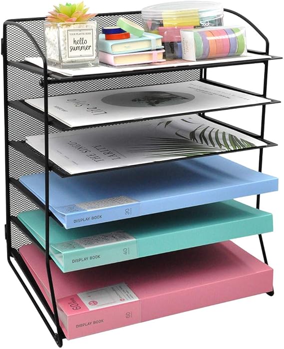 COSYAWN 6 Tier Desktop File Organizer Mesh Desk Document