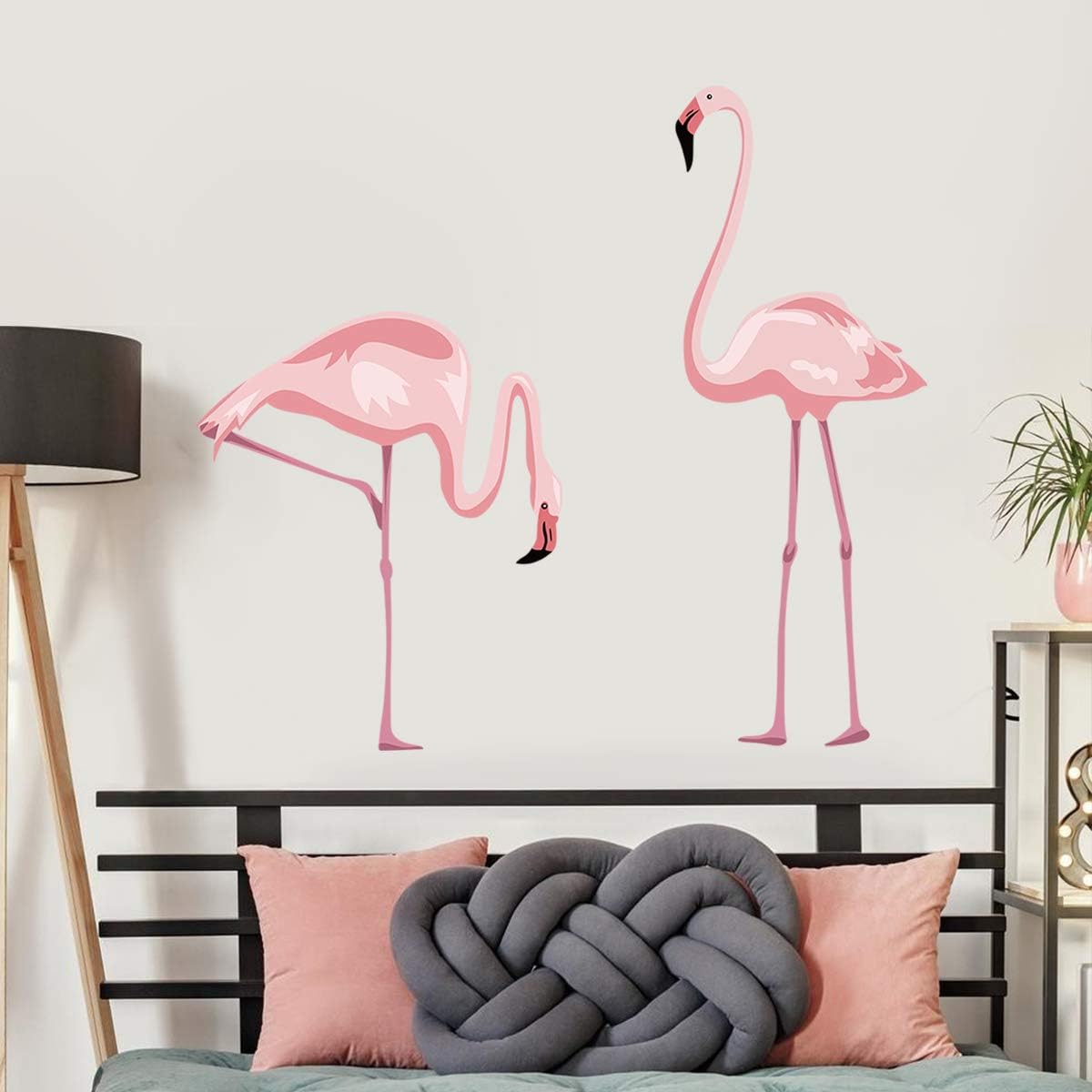 DecalMile Pink Flamingo Wall Stickers Peel and Stick Wall Decals for Bedroom Living Room Kids Room Wall Decor - Image 5