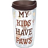 Tervis My Kids Have Paws Tumbler with Wrap and Brown Lid 16oz, Clear