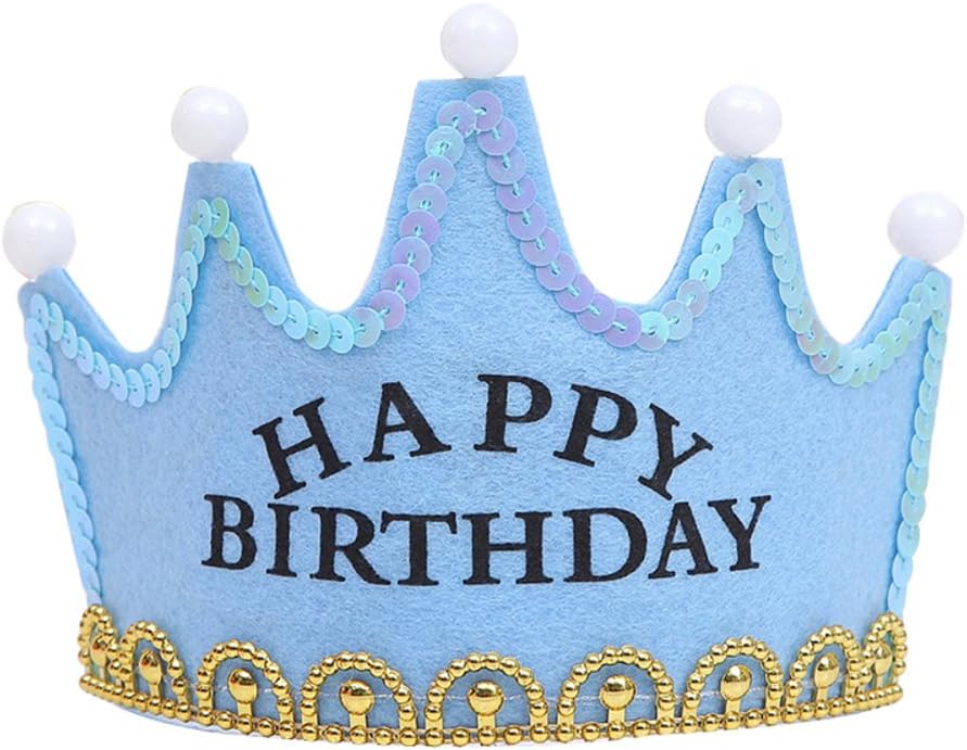 Gloryhonor LED Light up Princess King Happy Birthday Crown Cap Headband Christmas Party