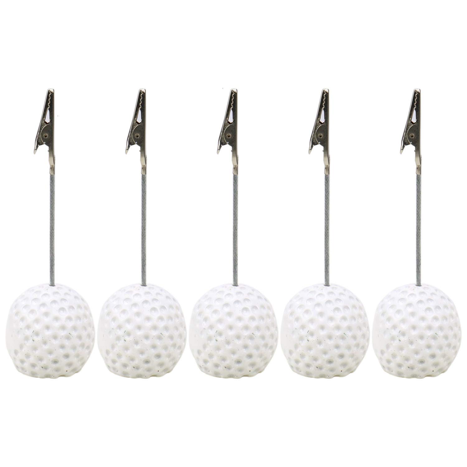 正規品販売 B07n1b68pr 5個セット 写真カード用紙メニュークリップ メモクリップホルダー ネームカードホルダー ホームオフィスゴルフボール型テーブル番号ホルダー Jeteho カレンダー 4 H Org