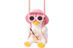 Swinging Duck Car Ornament, Pink Car Accessories, Cute Car Accessories, Car Mirror Hanging Accessories for Rear View Mirror, 
