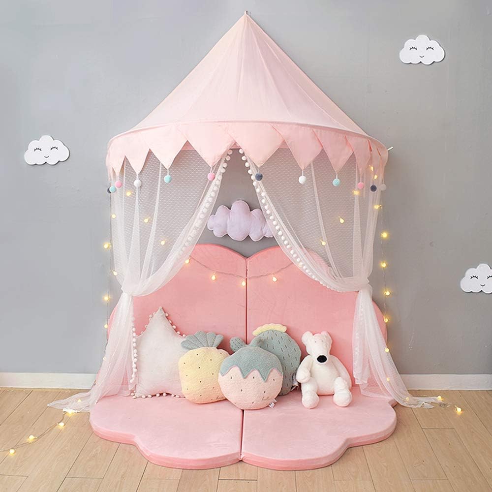 girl indoor tent pink princess tent with lights and curtains