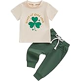 kacubwyy Toddler Baby Boy St Patricks Day Clothes Pull On Sweatshirt Elastic Waist Pants 2Pcs Spring Winter Outfits