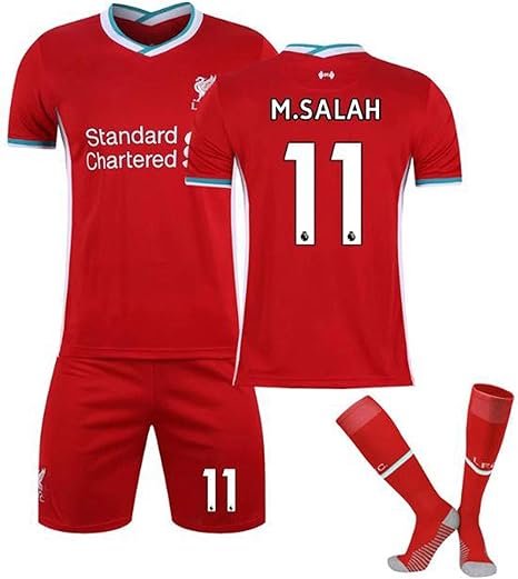 Amazon Co Jp サッカーユニフォーム子供大人用 背番号11 M Salah 21リバプールホームとアウェイサッカージャージ 上下セットジャージとソックス 赤 緑 黒 サッカージャージ Tシャツ半ズボン サッカーウェア レプリカマッチ トレーニングチームスポーツウェア 通気性