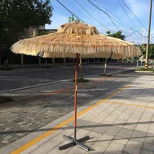 Nologo Sombrilla Parasol * 6 pies 6 pies Paja Patio Paraguas, sombrilla