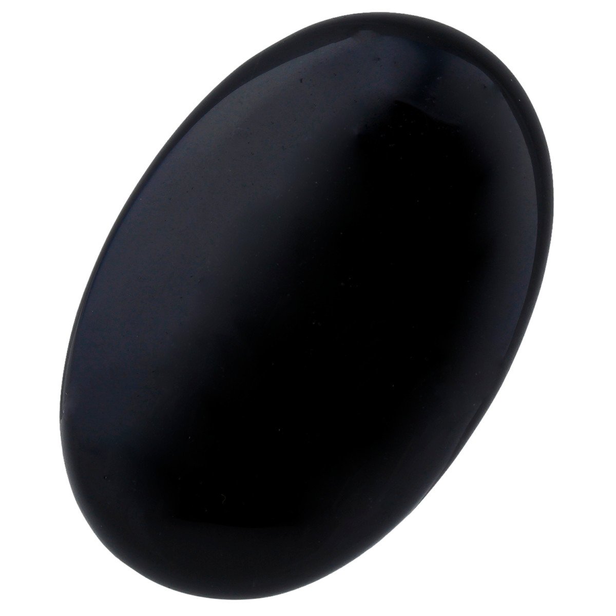 mookaitedecor 6cm Large Natural Black Obsidian Crystal Palm Worry Stone for Anxiety Stress Relief, Healing Crystal Tumbled Oval Pocket Stone Gift for Reiki Chakra Energy Healing Meditation Desk Decor