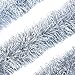 Alonsoo 25ft Christmas Tinsel Garland, Christmas Tree Ornaments Home Party Classic Shiny Sparkly Ceiling Hanging Decorations, 4 inch Wide Filaments Silver.