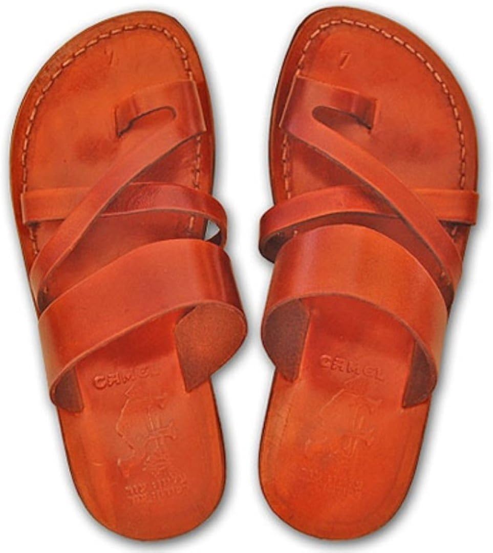 Jesus Sandals for Men in Leather — Made in Bethlehem, Israel — Gladiator Style