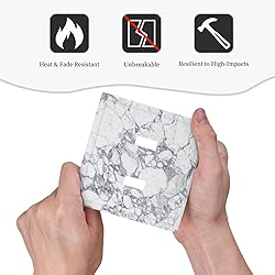 White Gray Marble 2 Gang Double Toggle Light Switch