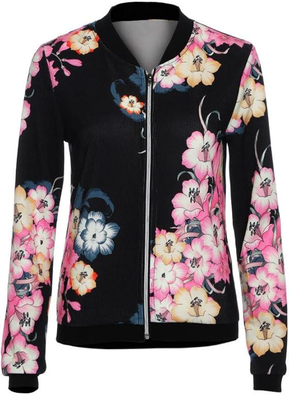 floral zip up jacket