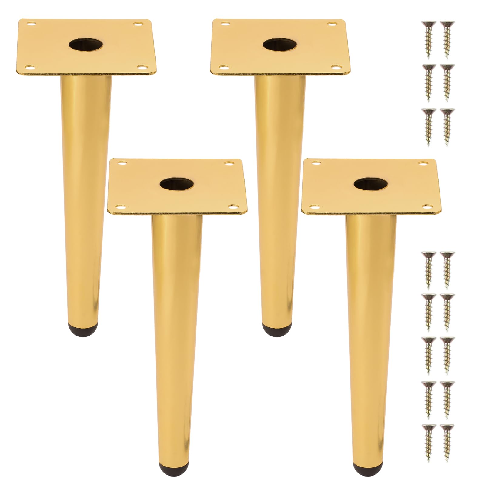 NAKUPENDA Furniture Feet, Pack of 4 Metal Legs for Furniture, Furniture Legs, Furniture Feet, Table Legs, Cabinet Feet, DIY for Cabinet, Chair, Coffee Table (20 cm Height, Golden