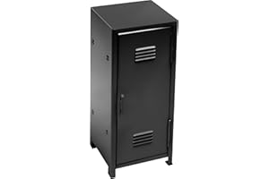 PACOLO Mini Locker, Metal Small Locker for Desktop, Girls Lockbox Desktop Storage Organizer, Money Safe and Cash Lock Box for Girls Safe (Black)