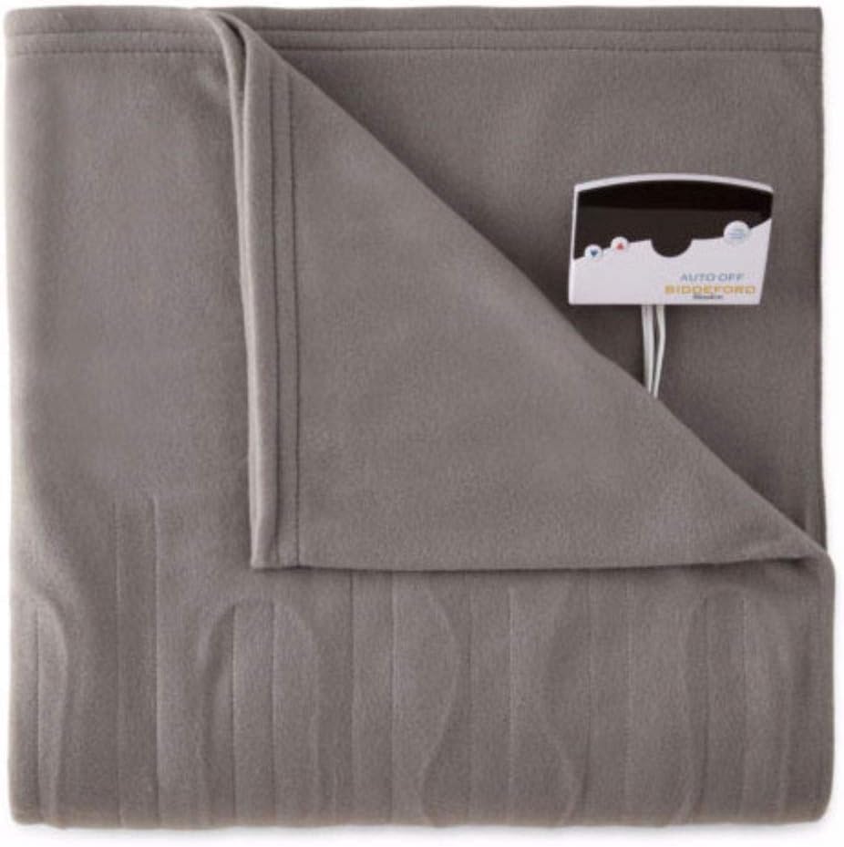 Biddeford 1001-9052106-902 Comfort Knit Fleece Electric Heated Blanket Full Grey: Home & Kitchen