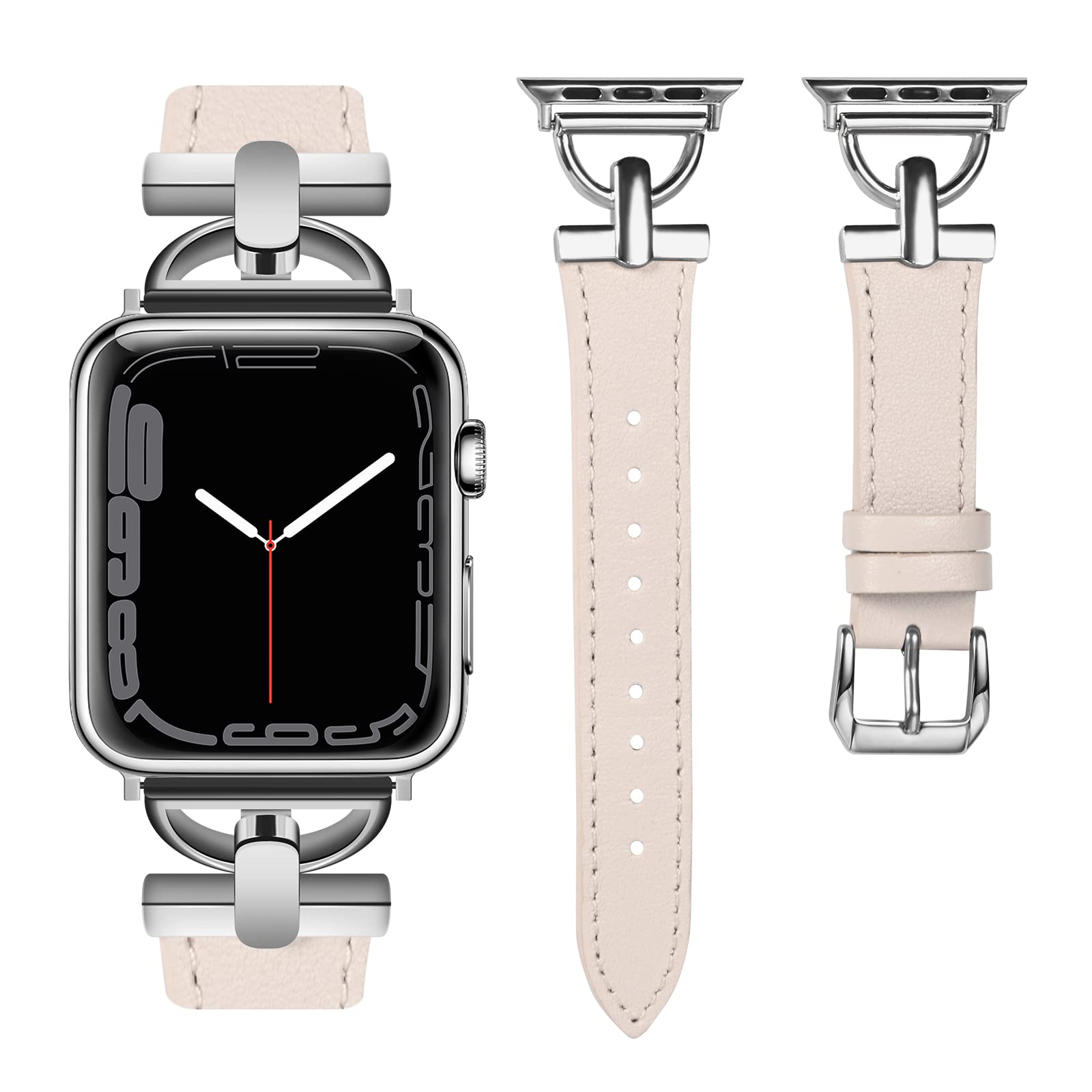 Wearlizer Leather Strap Compatible with Apple Watch Straps 38/40/41/42/44/45/46/49mm(Ultra 1/2), Genuine Leather Replacement Strap for Women Men for iWatch Bands Series 11 10 9 8 7 SE 7 6 5 4 3 2 1