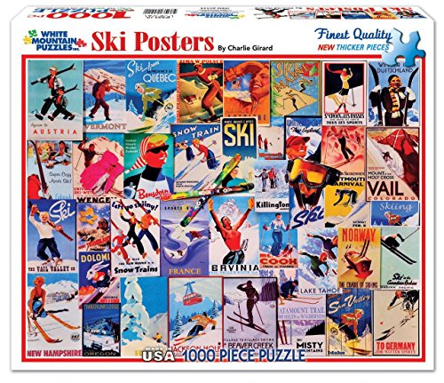 White Mountain Puzzles Ski Posters - 1000 Piece Jigsaw Puzzle