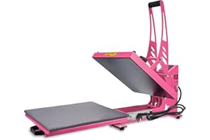 CoolSub Heat Press 15x15 Inch Slide Out Heat Press Machine, Industrial Digital Heat Transfer Machine Sublimation for T-Shirt Hot Pink