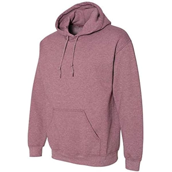 Gildan G18500 Heavy Blend Fleece Hooded Sweatshirt - Classic Fit, Pouch Pocket, Heather Sport Dark Navy