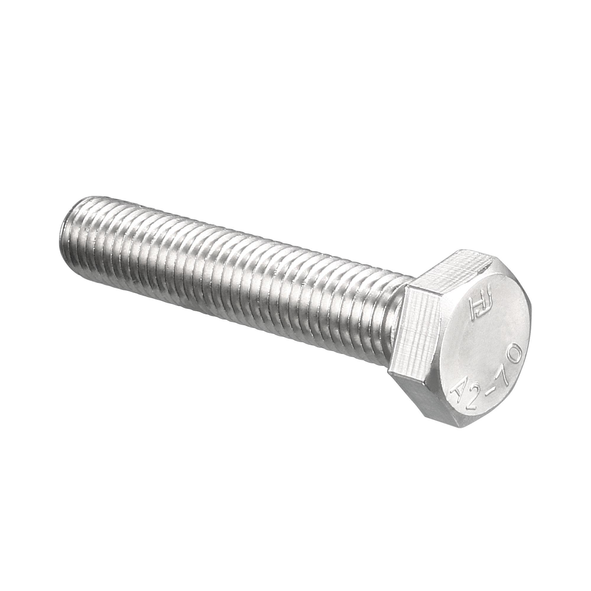 sourcing map M14 Hex Bolt M14-2 x 75mm 304 Stainless Steel 4.8 Grade Fully Threaded Hexagonal Head Screw Bolts 1pcs